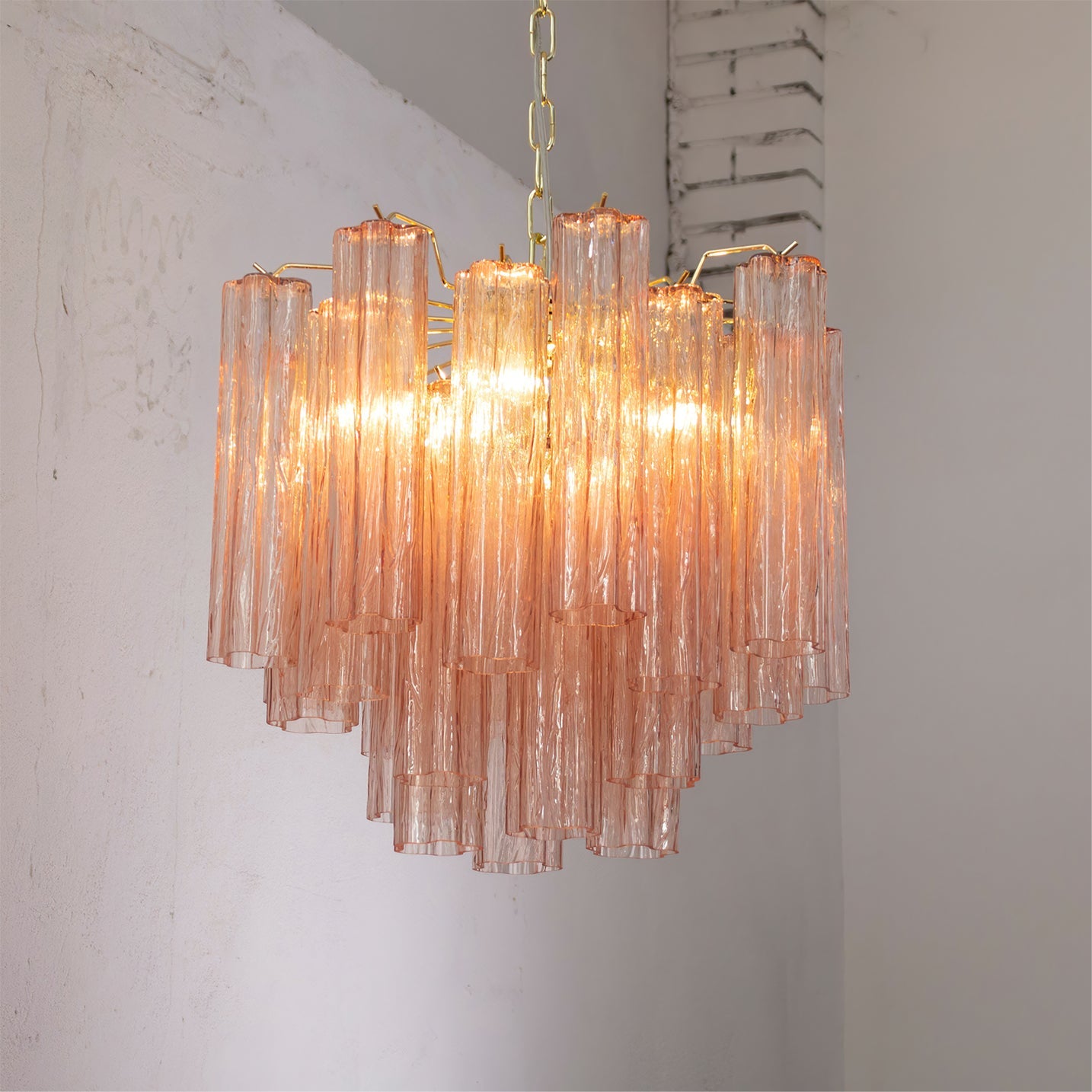 Chandelier Murano Glass Layers Living Spaces - Letslighting