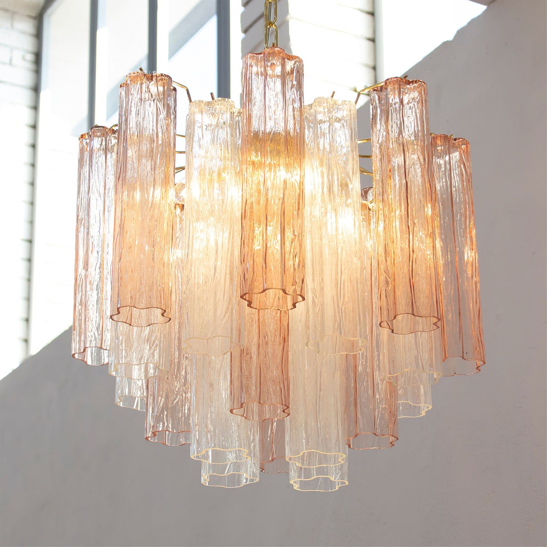 Chandelier Murano Glass Layers Living Spaces - Letslighting