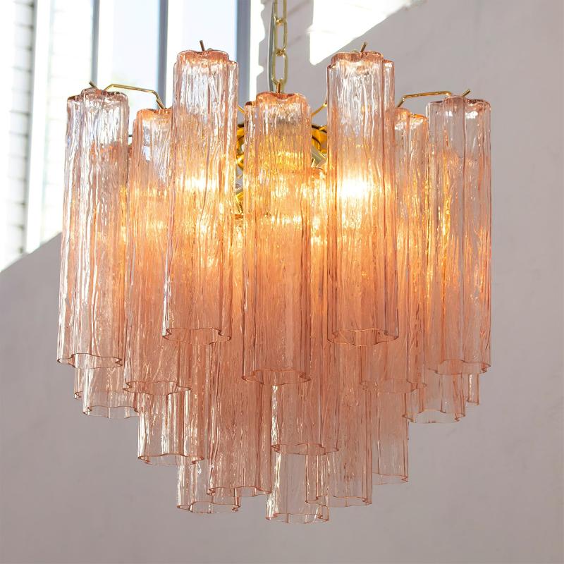 Chandelier Murano Glass Layers Living Spaces - Letslighting