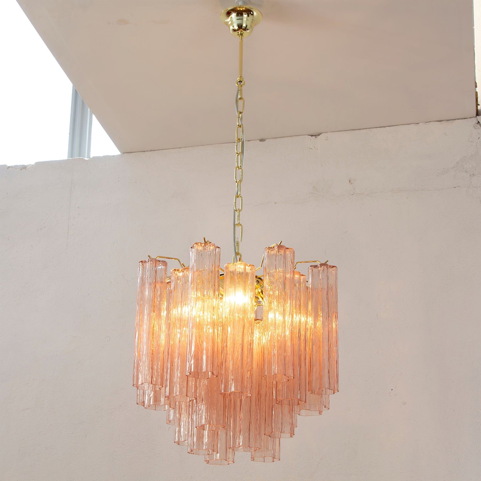 Chandelier Murano Glass Layers Living Spaces - Letslighting