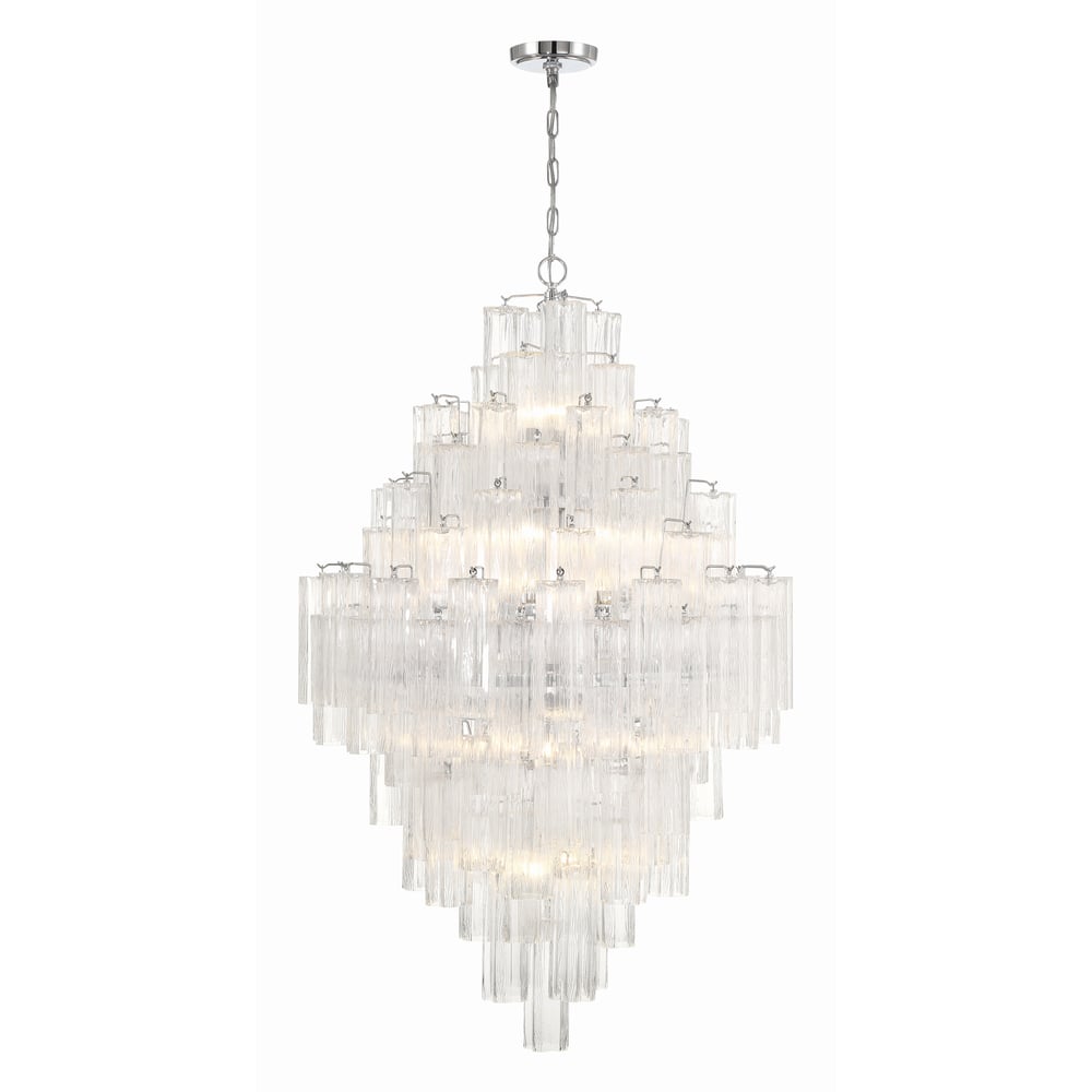 Aurora Diamond Chandelier Glass Tube Layered Amber