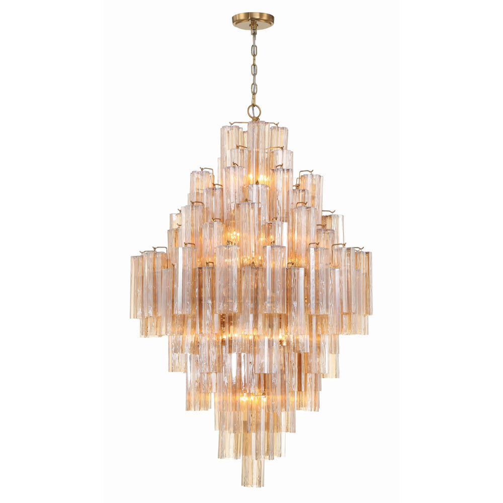 Aurora Diamond Chandelier Glass Tube Layered Amber