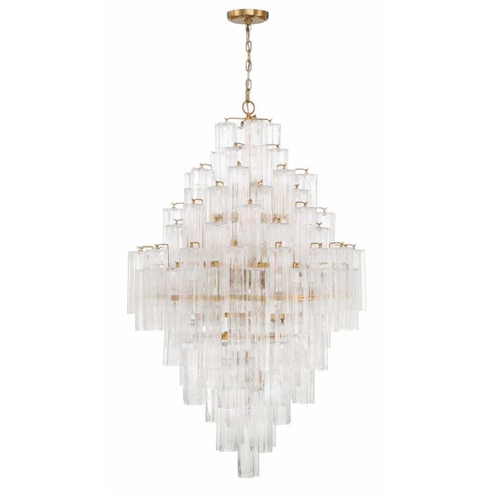 Aurora Diamond Chandelier Glass Tube Layered Amber