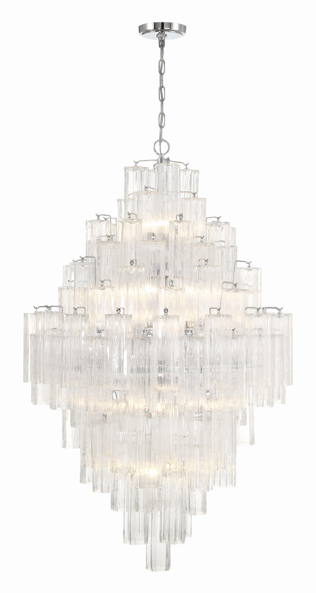 Aurora Diamond Chandelier Glass Tube Layered Amber