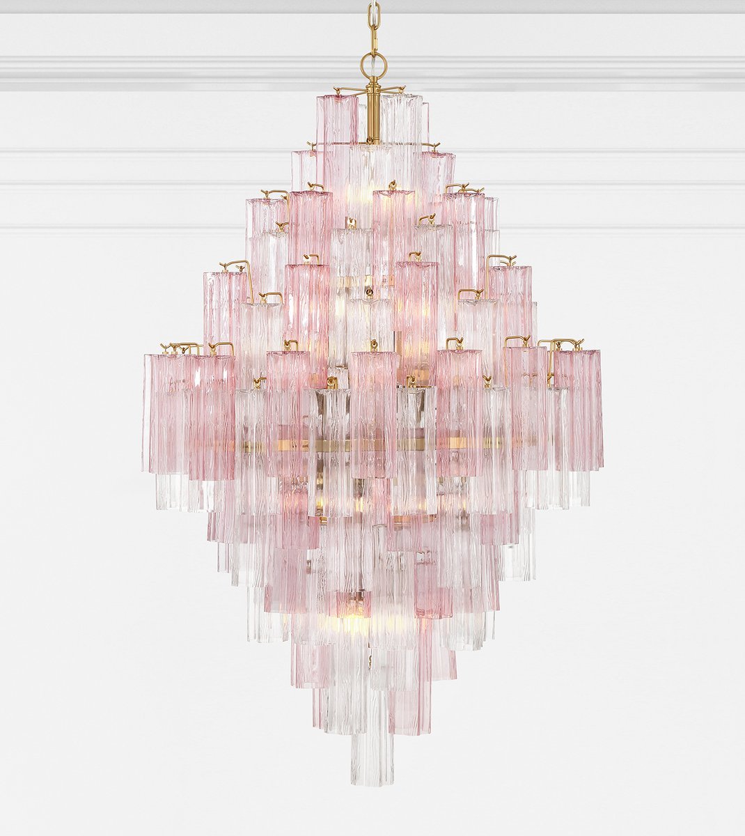 Aurora Diamond Chandelier Glass Tube Layered Amber
