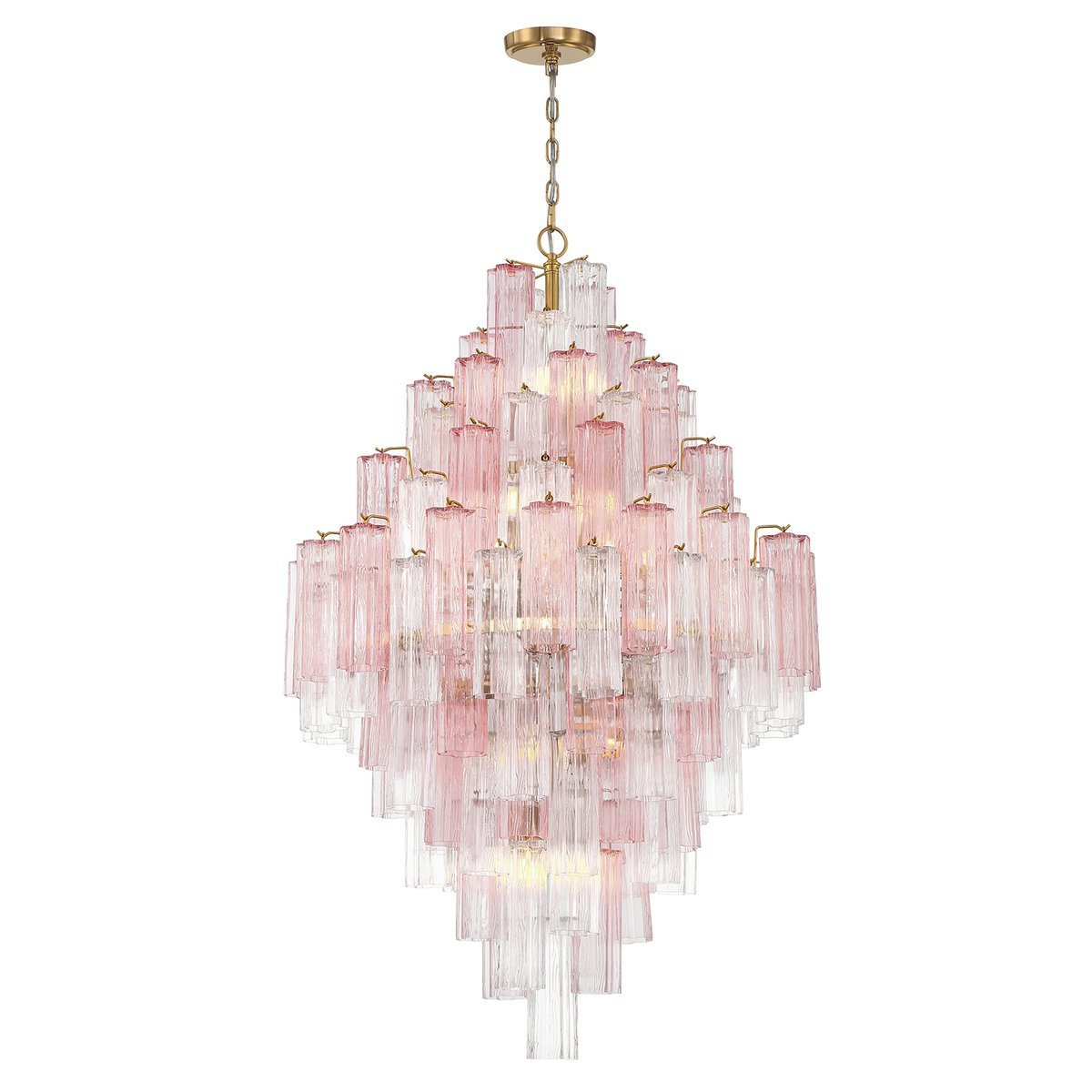 Aurora Diamond Chandelier Glass Tube Layered Amber
