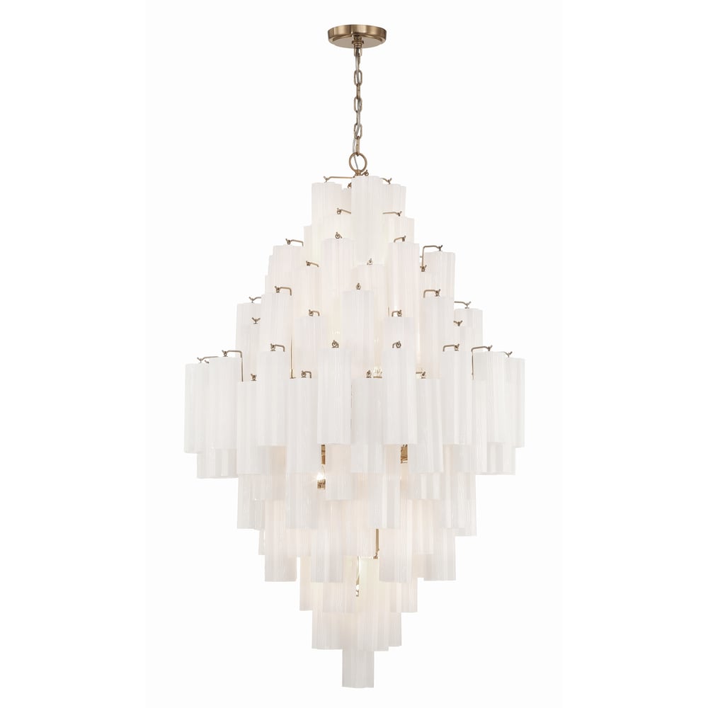 Aurora Diamond Chandelier Glass Tube Layered Amber