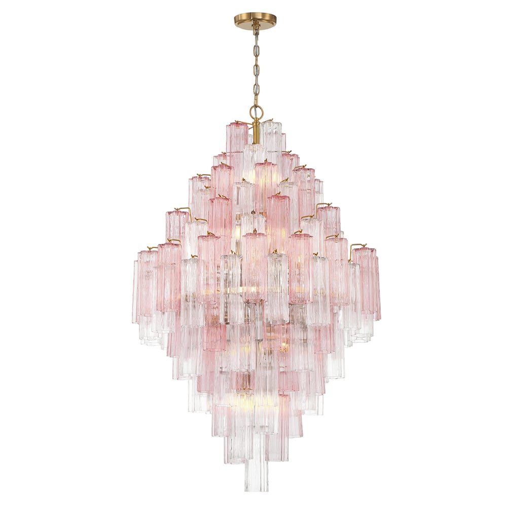 Aurora Diamond Chandelier Glass Tube Layered Amber