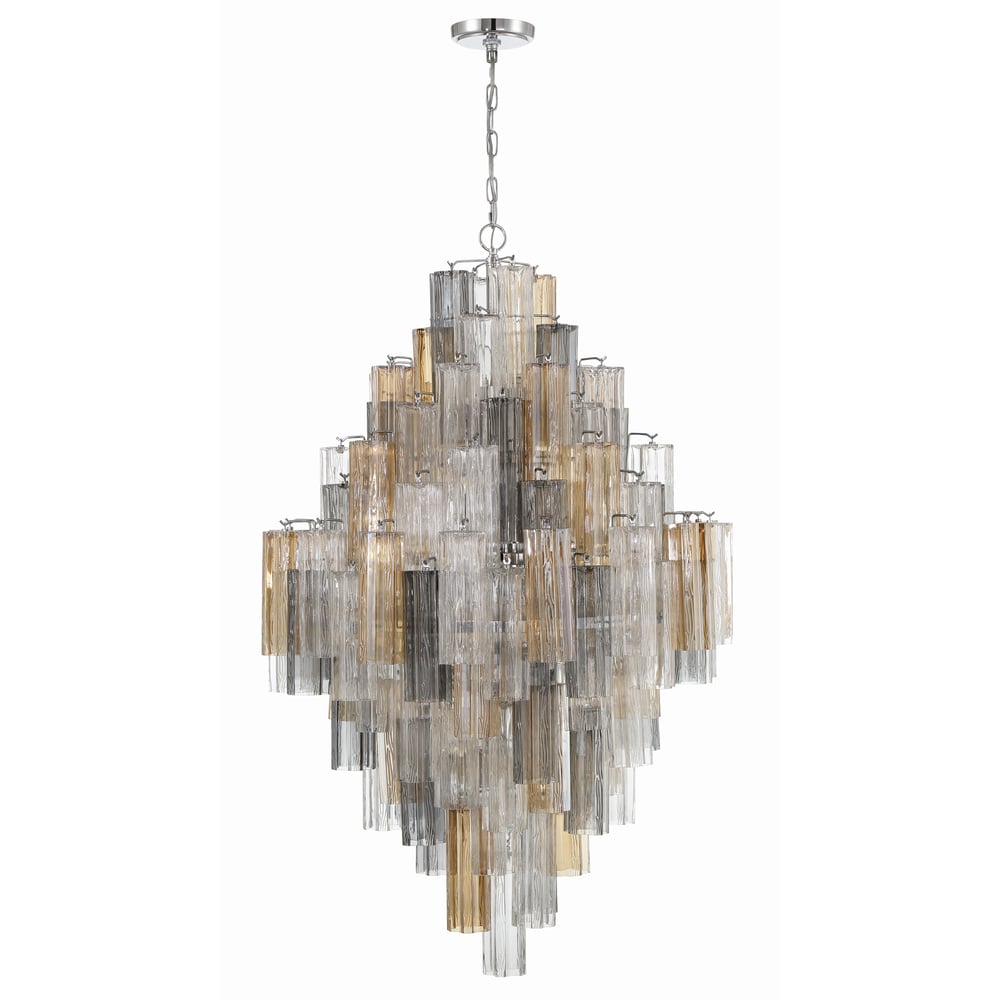 Aurora Diamond Chandelier Glass Tube Layered Amber