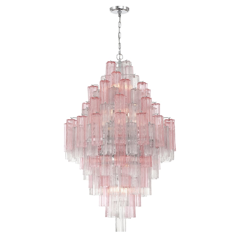 Aurora Diamond Chandelier Glass Tube Layered Amber