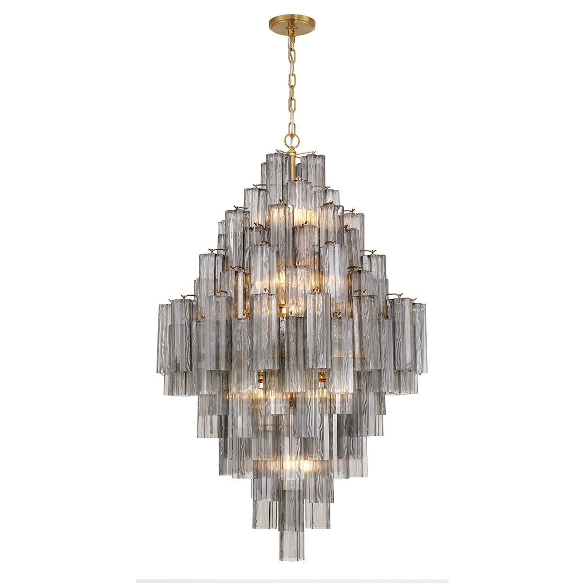 Aurora Diamond Chandelier Glass Tube Layered Amber