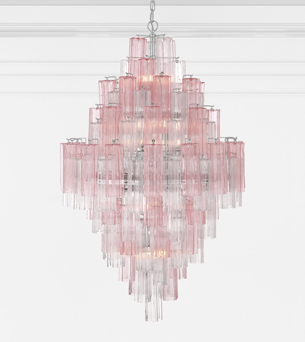 Aurora Diamond Chandelier Glass Tube Layered Amber