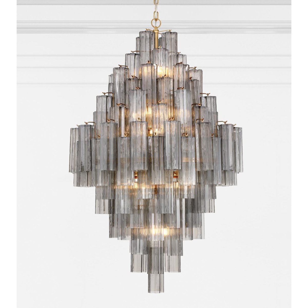 Aurora Diamond Chandelier Glass Tube Layered Amber