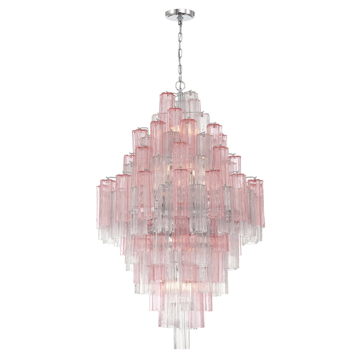 Aurora Diamond Chandelier Glass Tube Layered Amber