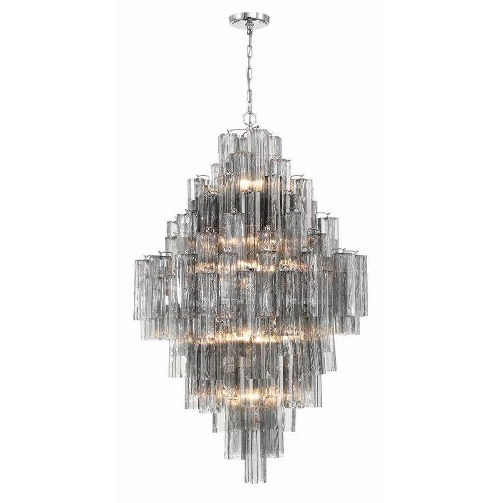 Aurora Diamond Chandelier Glass Tube Layered Amber