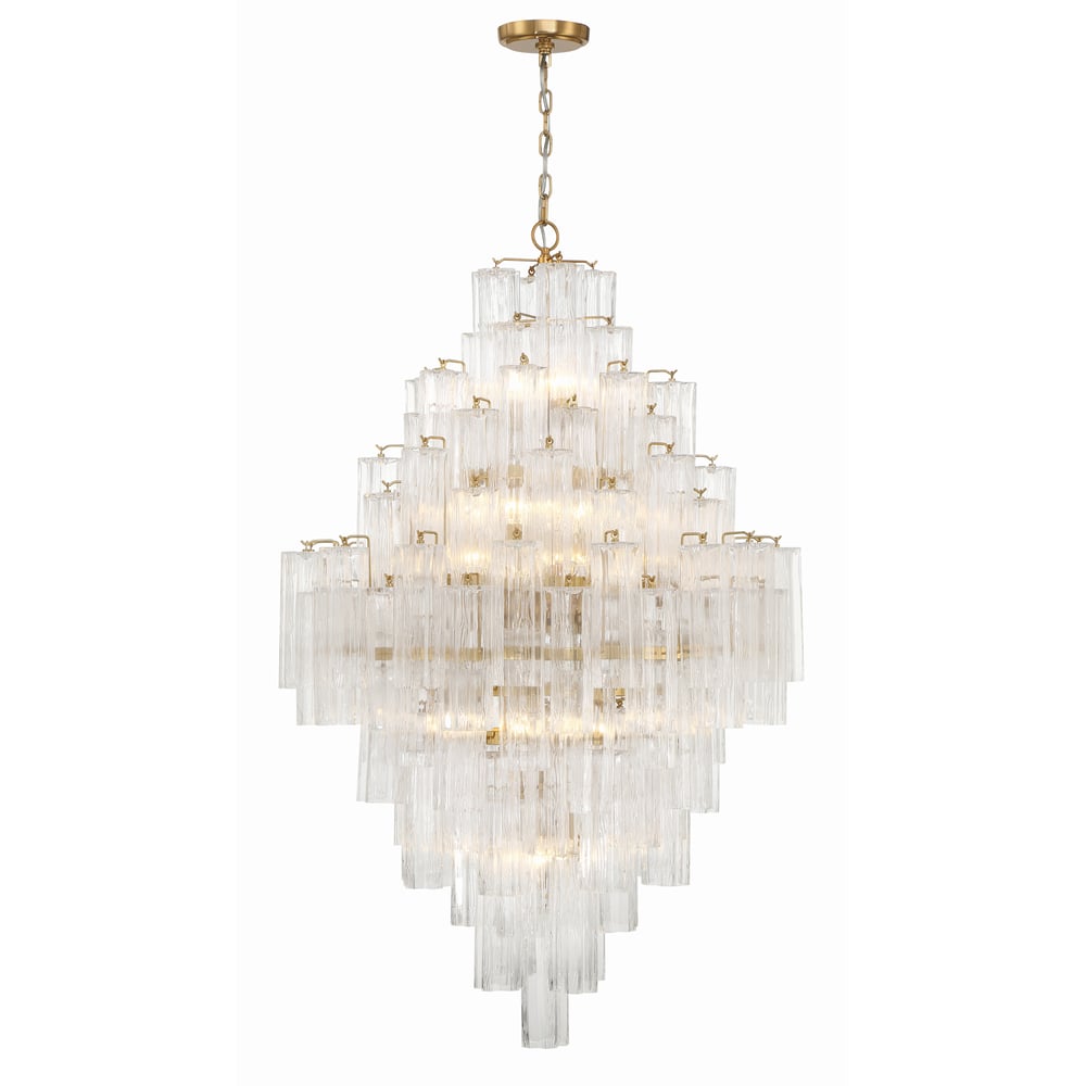 Aurora Diamond Chandelier Glass Tube Layered Amber