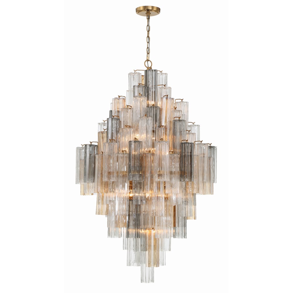 Aurora Diamond Chandelier Glass Tube Layered Amber