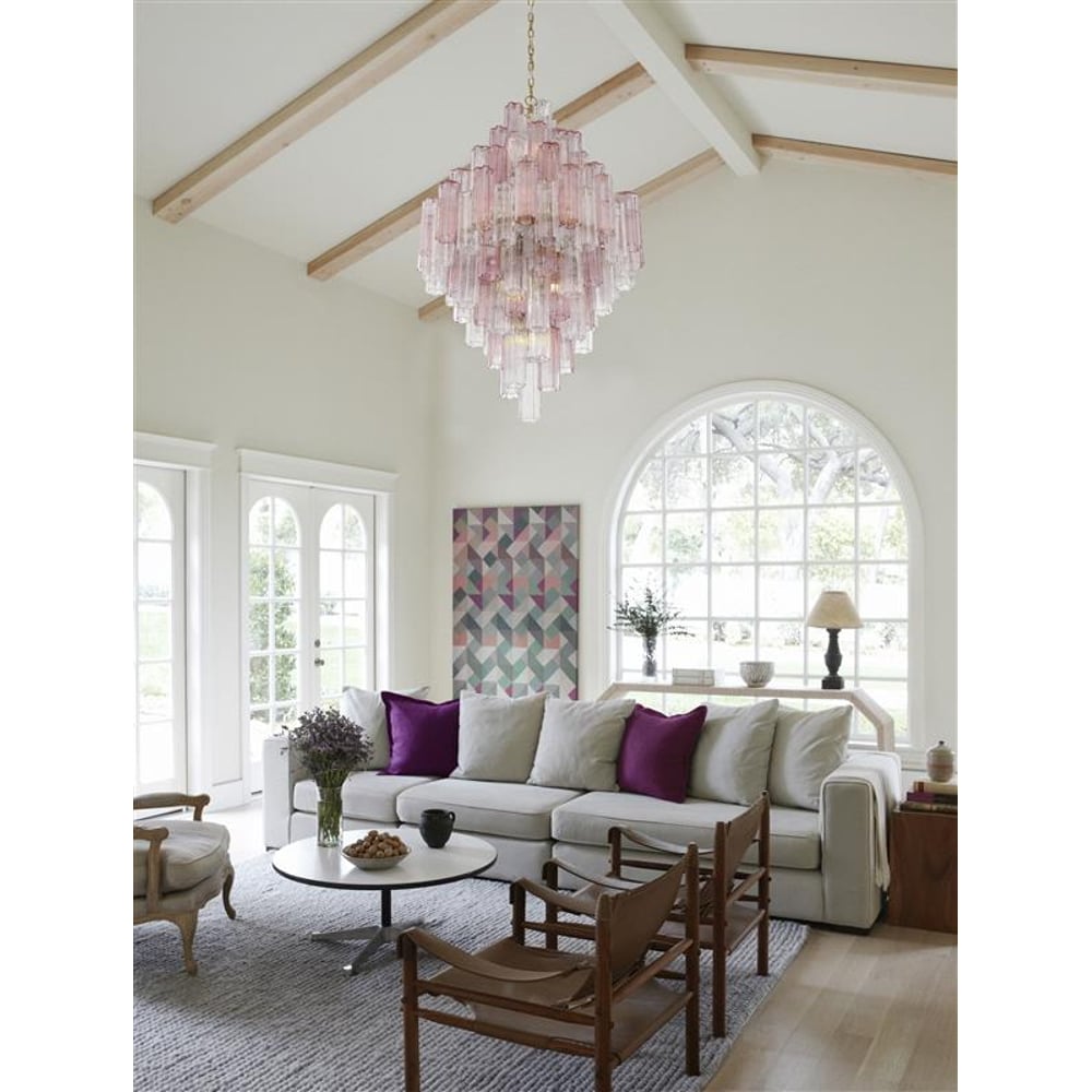 Aurora Diamond Chandelier Glass Tube Layered Amber