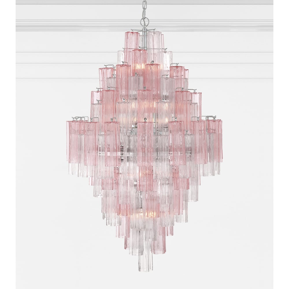 Aurora Diamond Chandelier Glass Tube Layered Amber