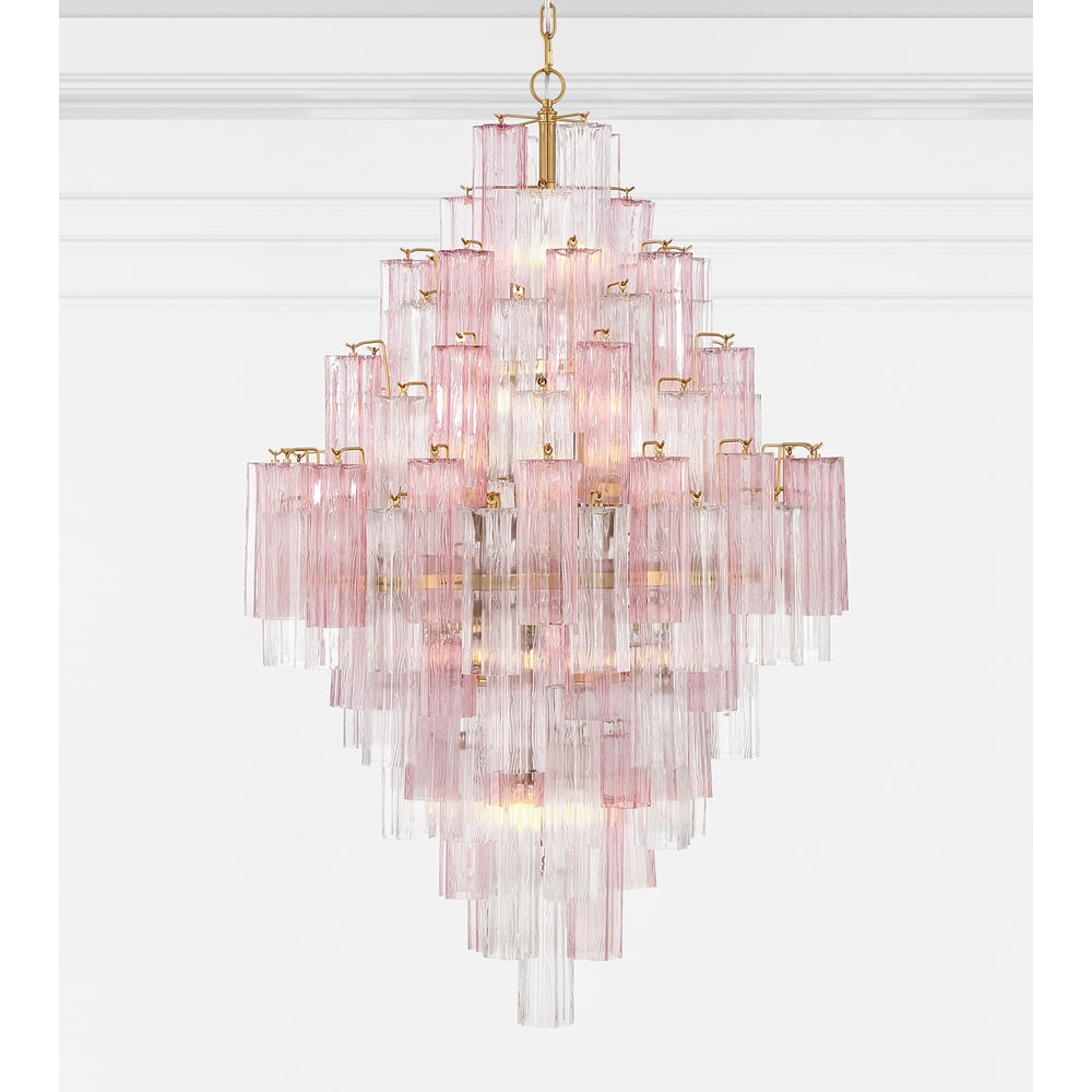 Aurora Diamond Chandelier Glass Tube Layered Amber