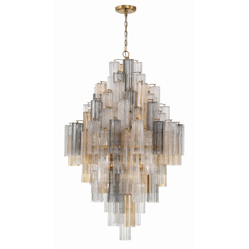 Aurora Diamond Chandelier Glass Tube Layered Amber