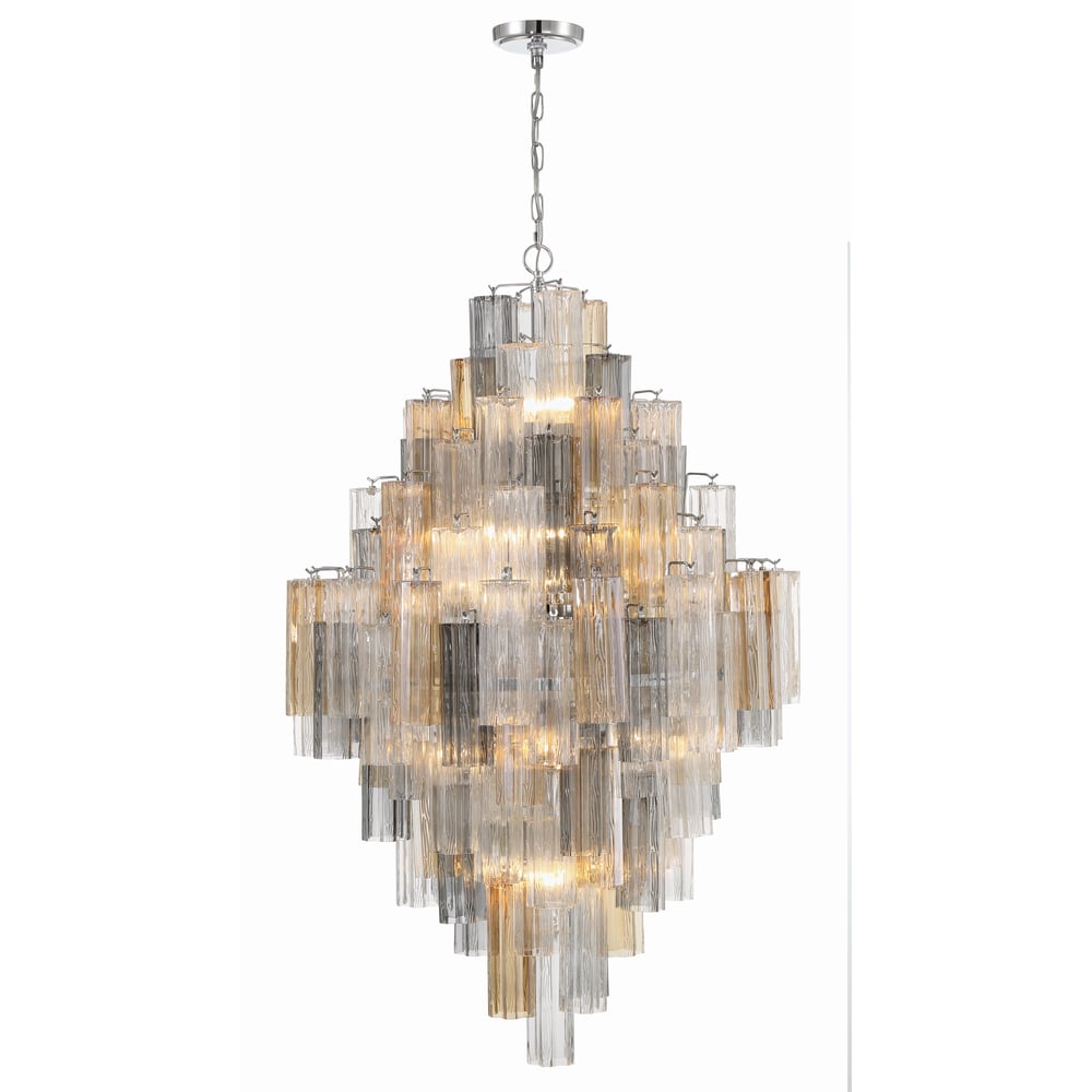 Aurora Diamond Chandelier Glass Tube Layered Amber