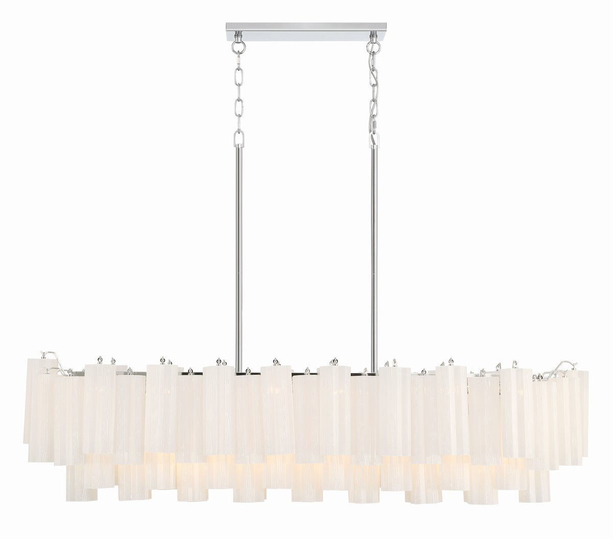 Aurora Linear Chandelier Glass Tube Tiered Amber