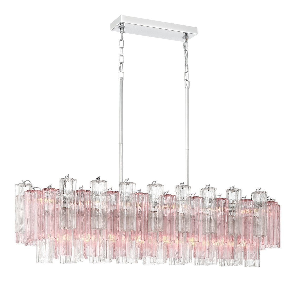 Aurora Linear Chandelier Glass Tube Tiered Amber
