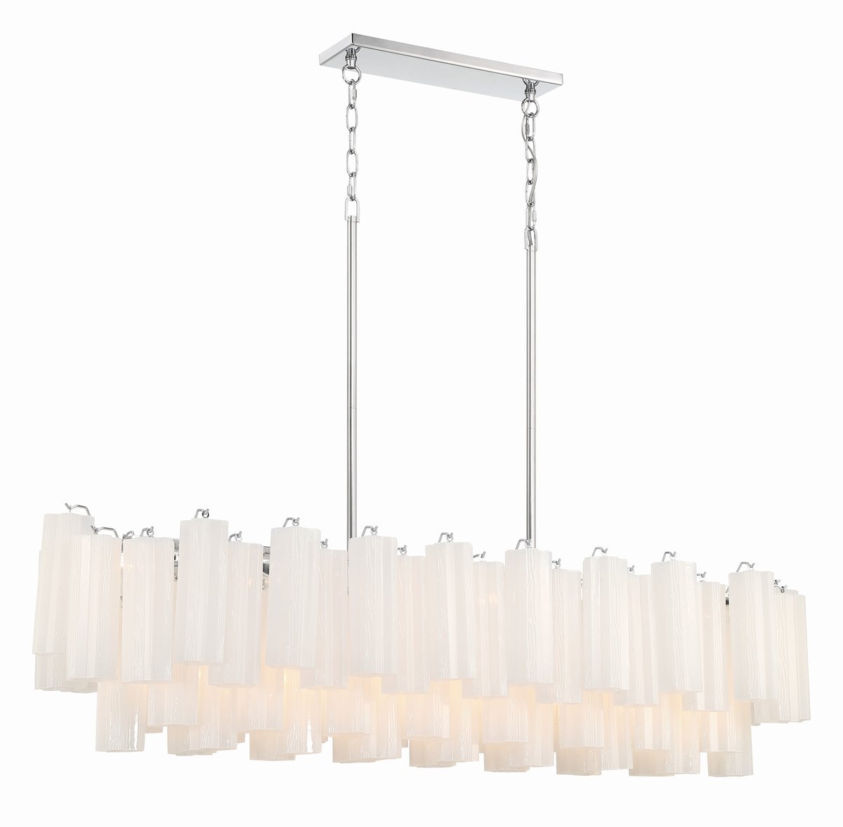 Aurora Linear Chandelier Glass Tube Tiered Amber
