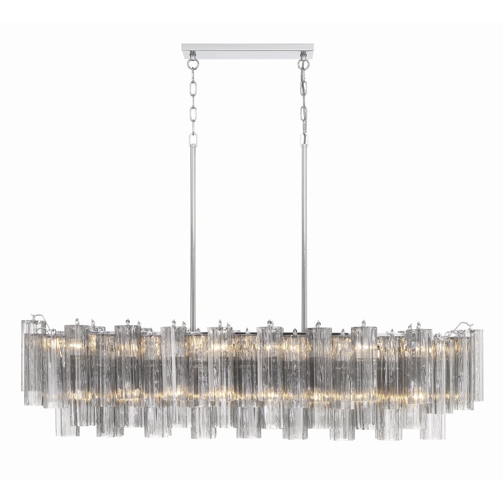 Aurora Linear Chandelier Glass Tube Tiered Amber
