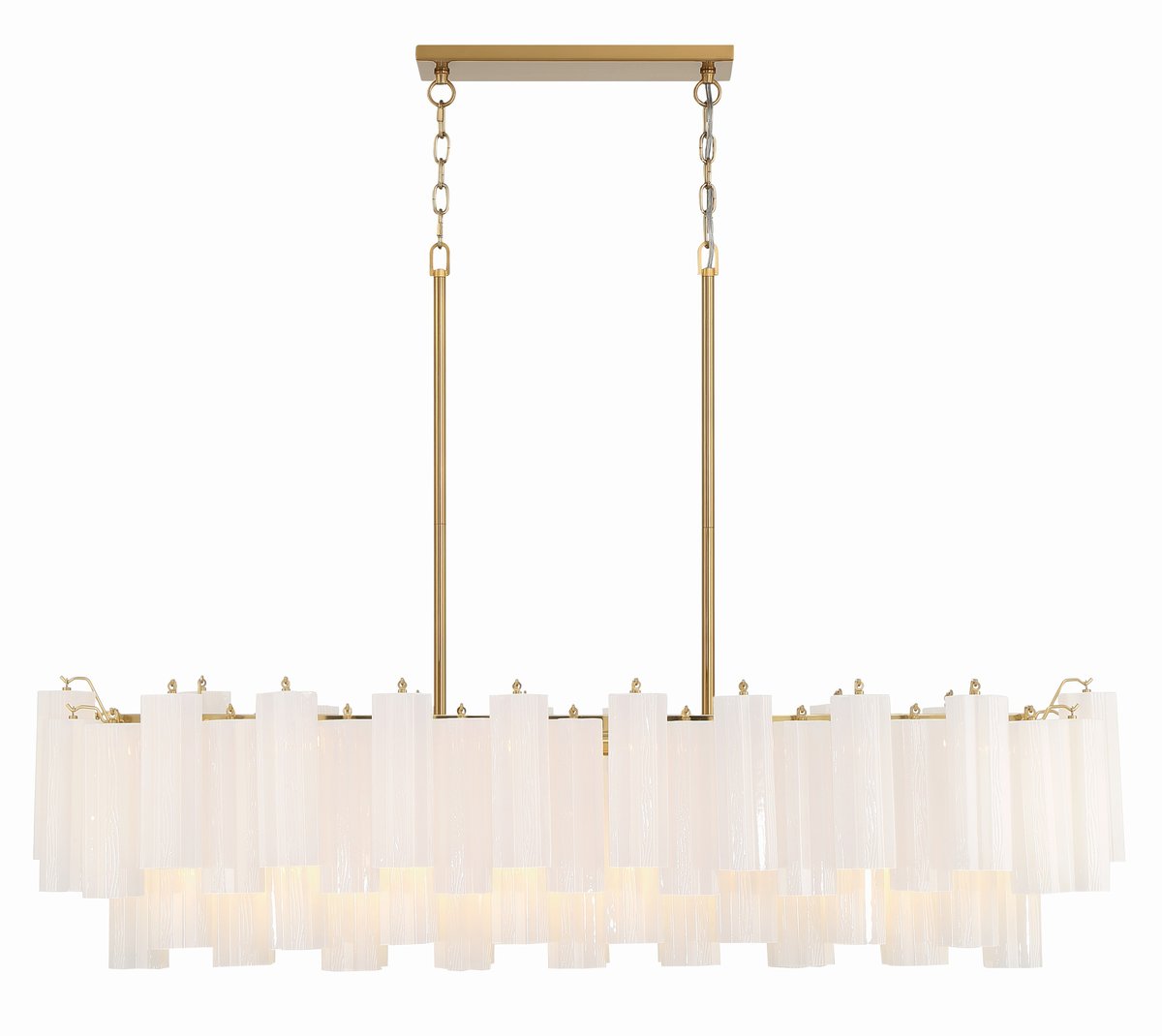 Aurora Linear Chandelier Glass Tube Tiered Amber