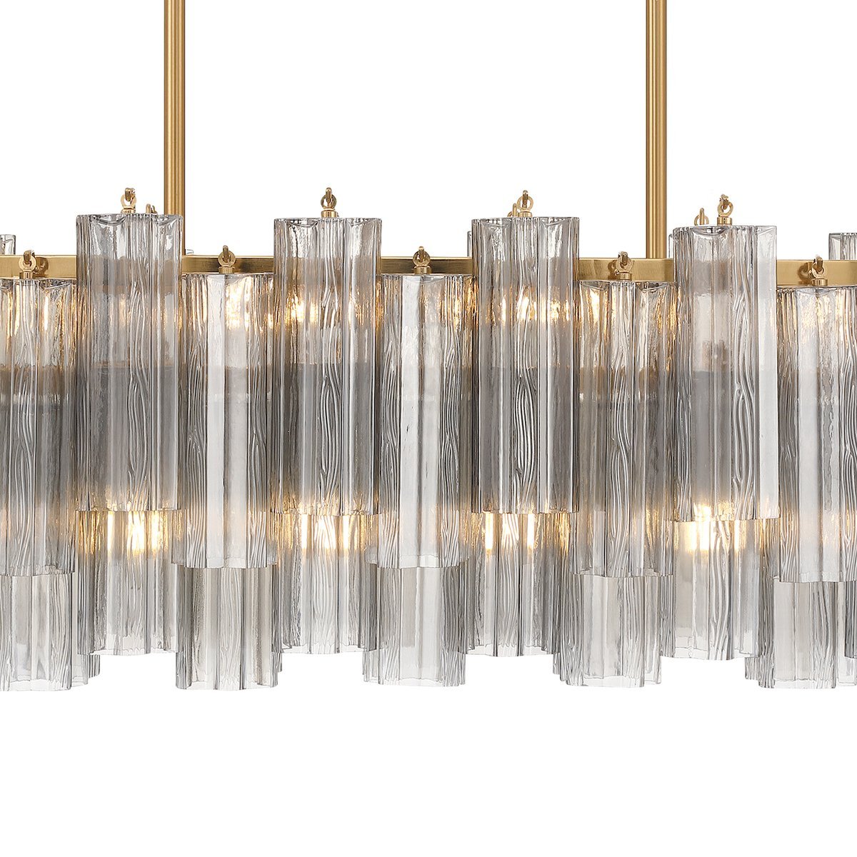 Aurora Linear Chandelier Glass Tube Tiered Amber