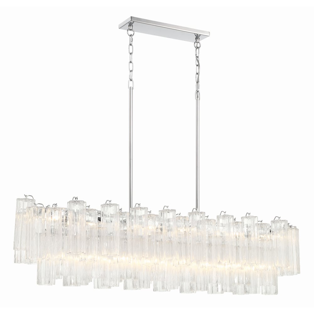 Aurora Linear Chandelier Glass Tube Tiered Amber