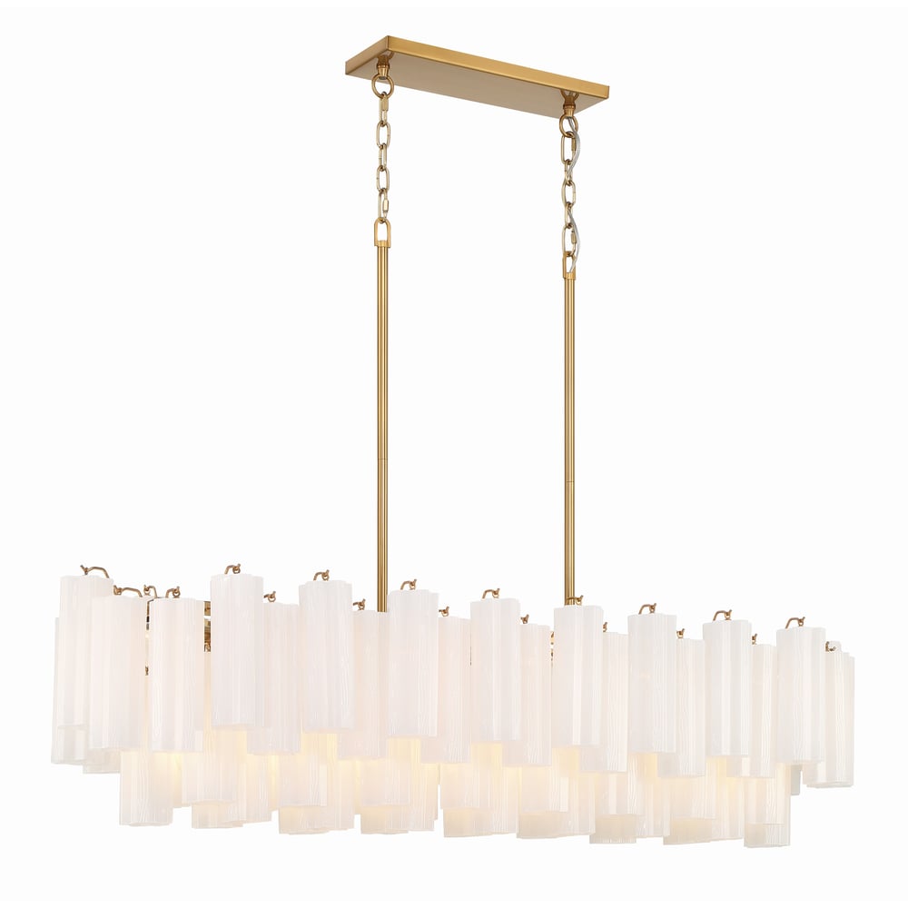 Aurora Linear Chandelier Glass Tube Tiered Amber