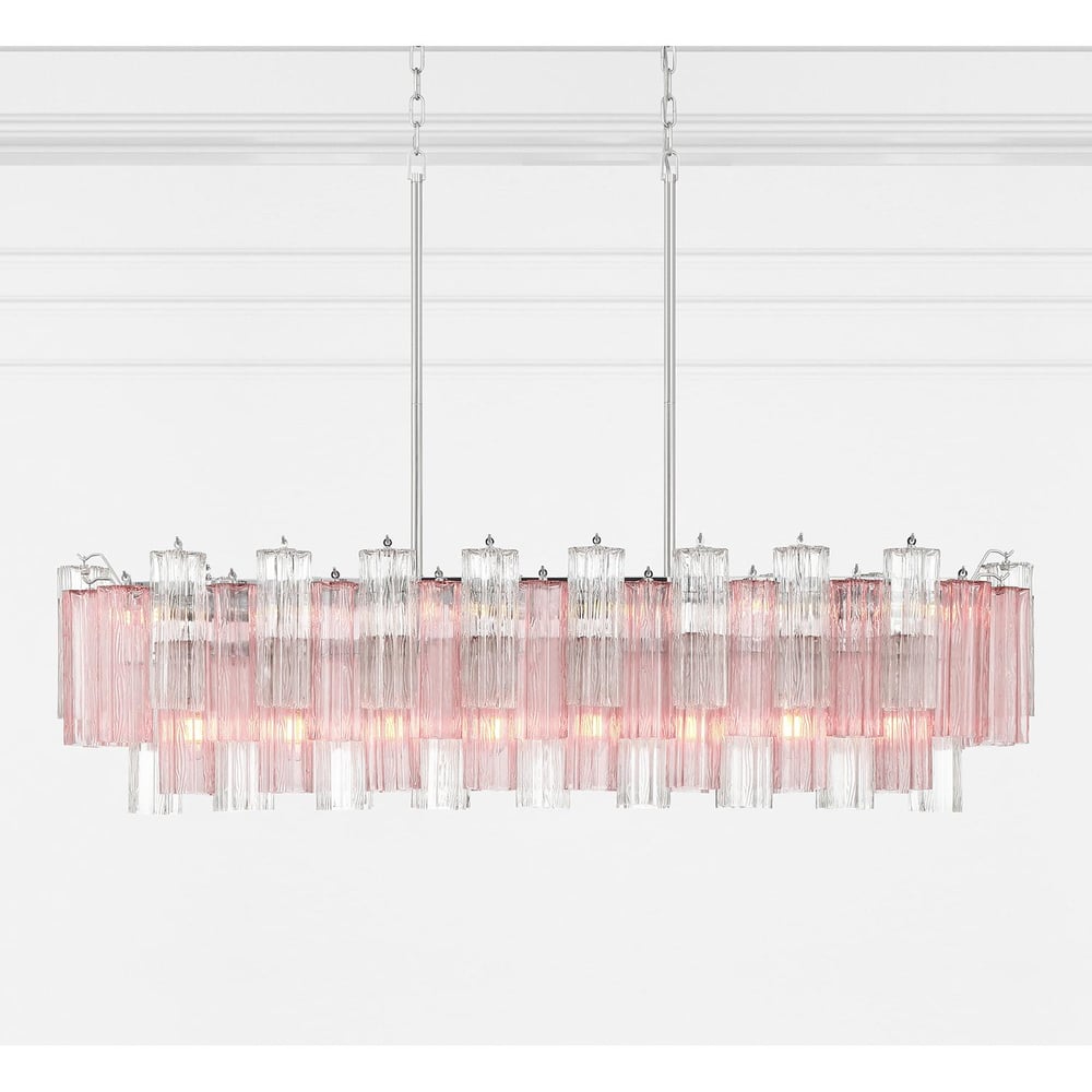 Aurora Linear Chandelier Glass Tube Tiered Amber