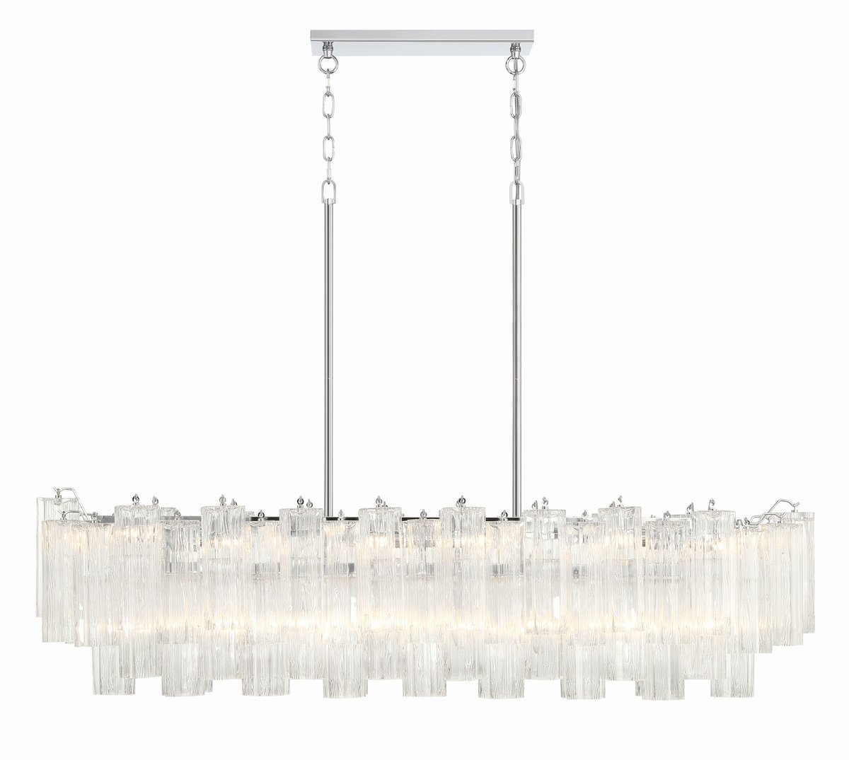 Aurora Linear Chandelier Glass Tube Tiered Amber