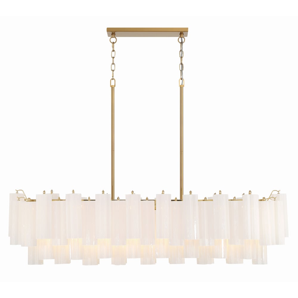 Aurora Linear Chandelier Glass Tube Tiered Amber