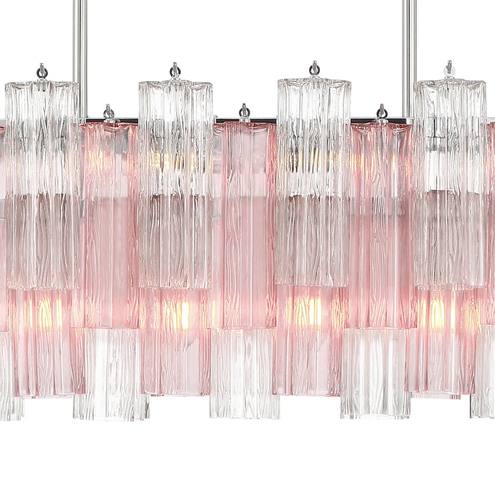 Aurora Linear Chandelier Glass Tube Tiered Amber