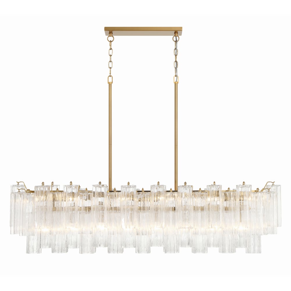 Aurora Linear Chandelier Glass Tube Tiered Amber