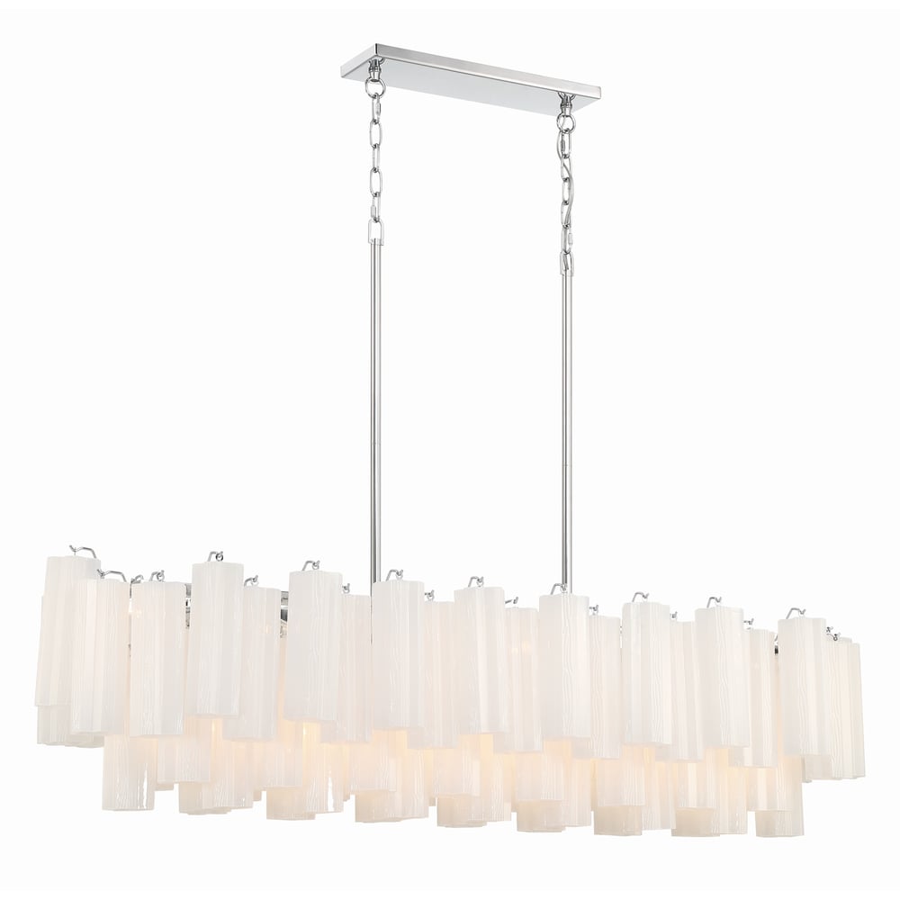 Aurora Linear Chandelier Glass Tube Tiered Amber