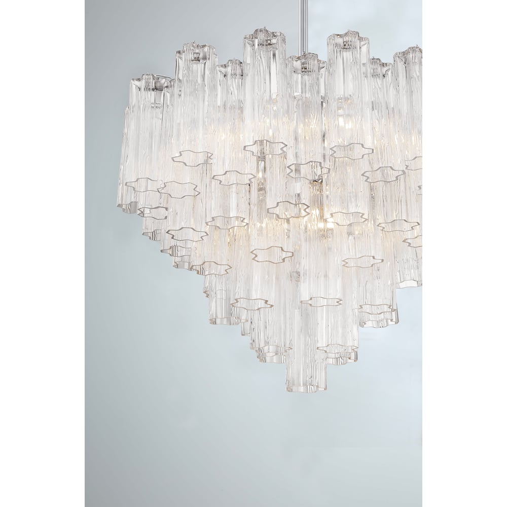 Aurora Murano Chandelier Glass Tube Layered Amber