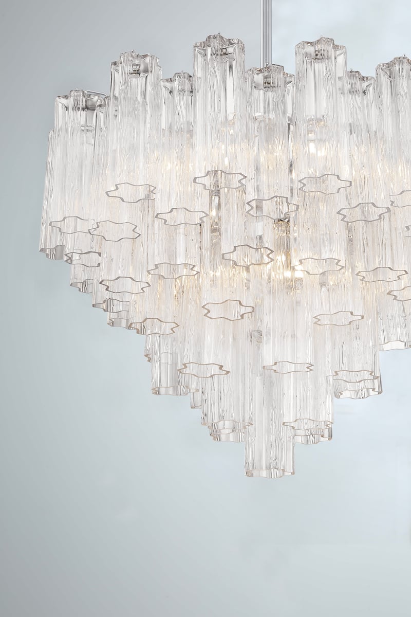 Aurora Murano Chandelier Glass Tube Layered Amber