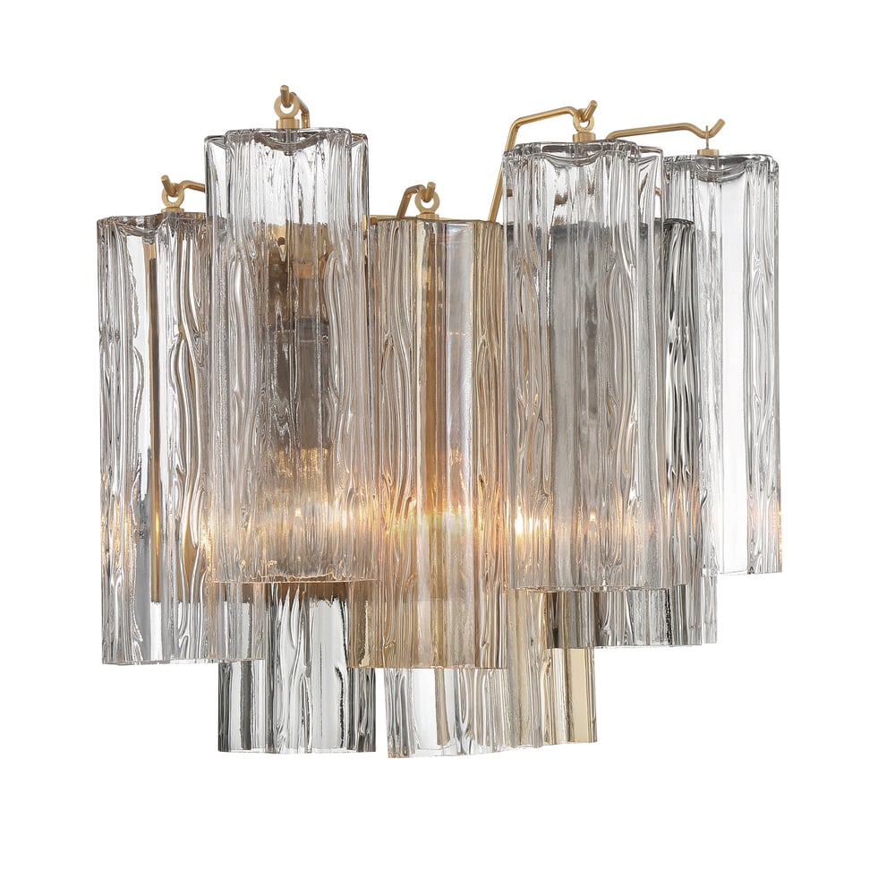 Aurora Wall Light Tronchi Glass Tube Tiered Amber Modern