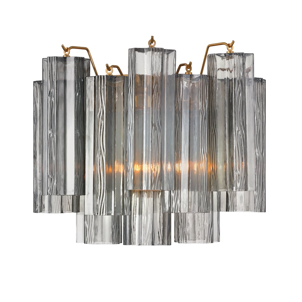 Aurora Wall Light Tronchi Glass Tube Tiered Amber Modern