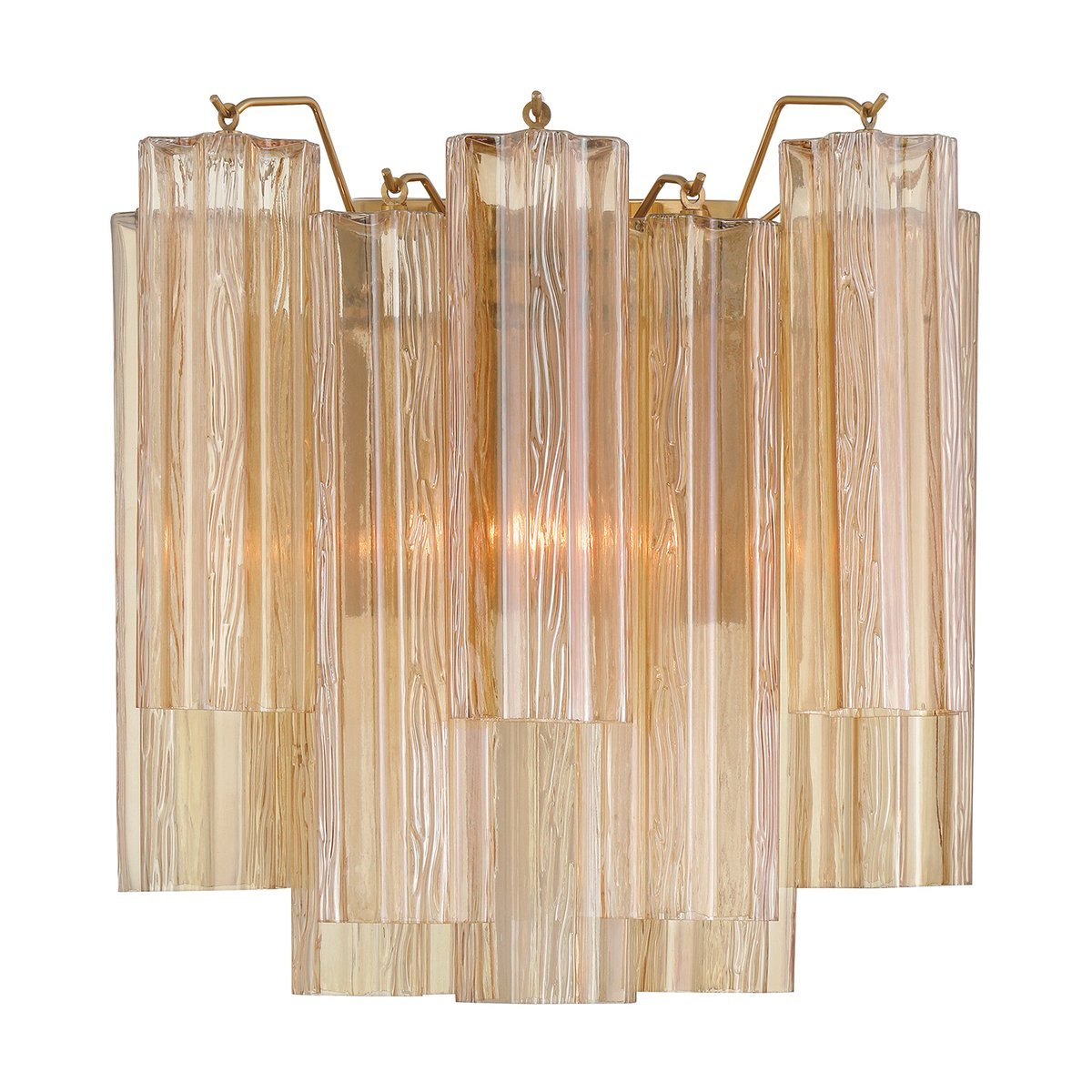 Aurora Wall Light Tronchi Glass Tube Tiered Amber Modern