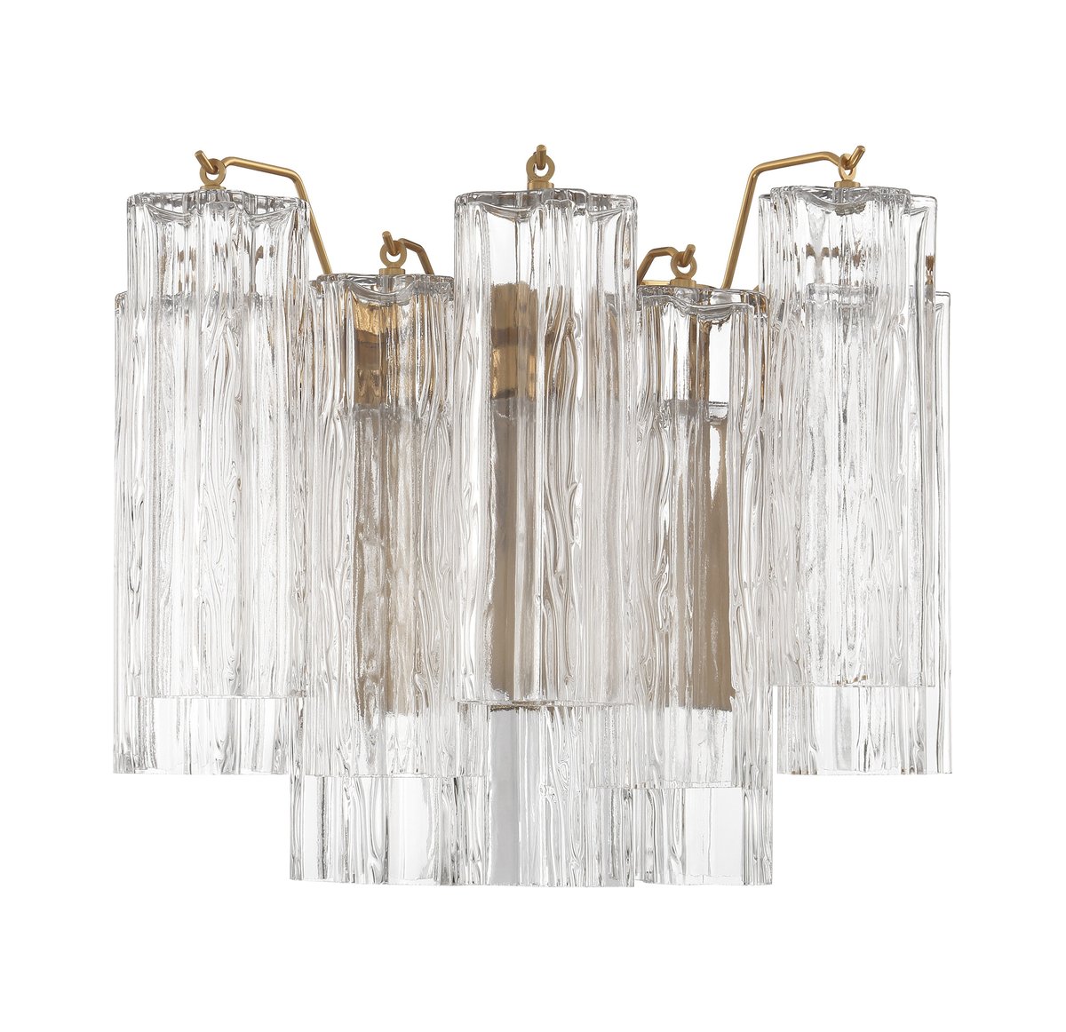 Aurora Wall Light Tronchi Glass Tube Tiered Amber Modern