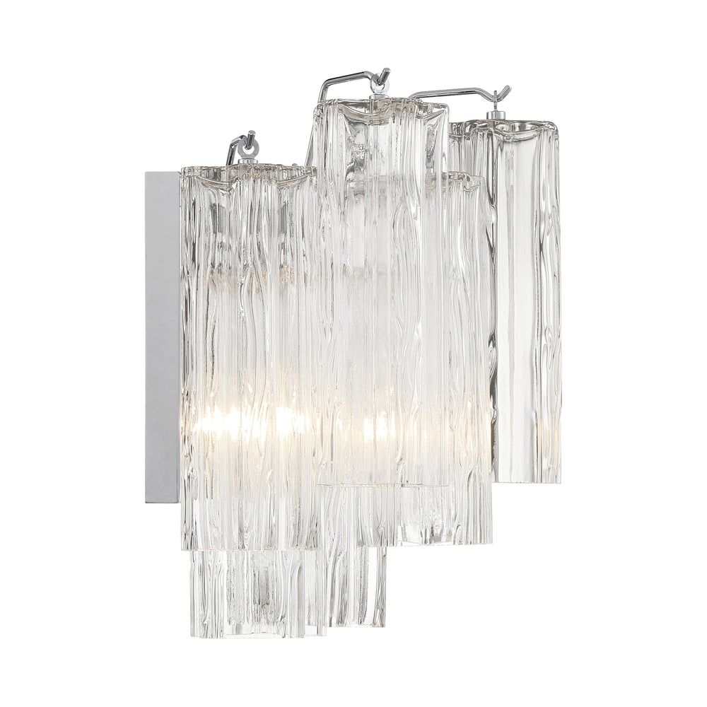 Aurora Wall Light Tronchi Glass Tube Tiered Amber Modern