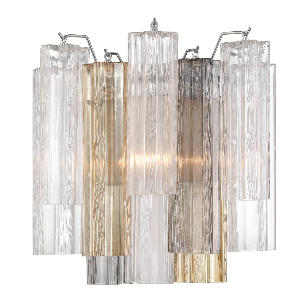 Aurora Wall Light Tronchi Glass Tube Tiered Amber Modern