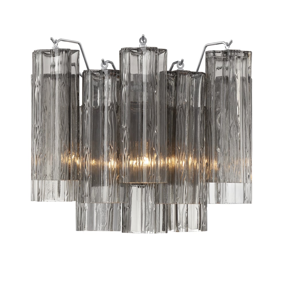 Aurora Wall Light Tronchi Glass Tube Tiered Amber Modern