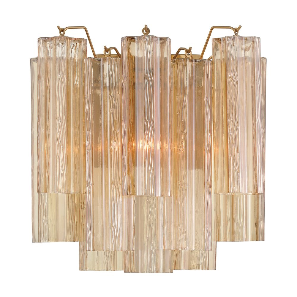 Aurora Wall Light Tronchi Glass Tube Tiered Amber Modern